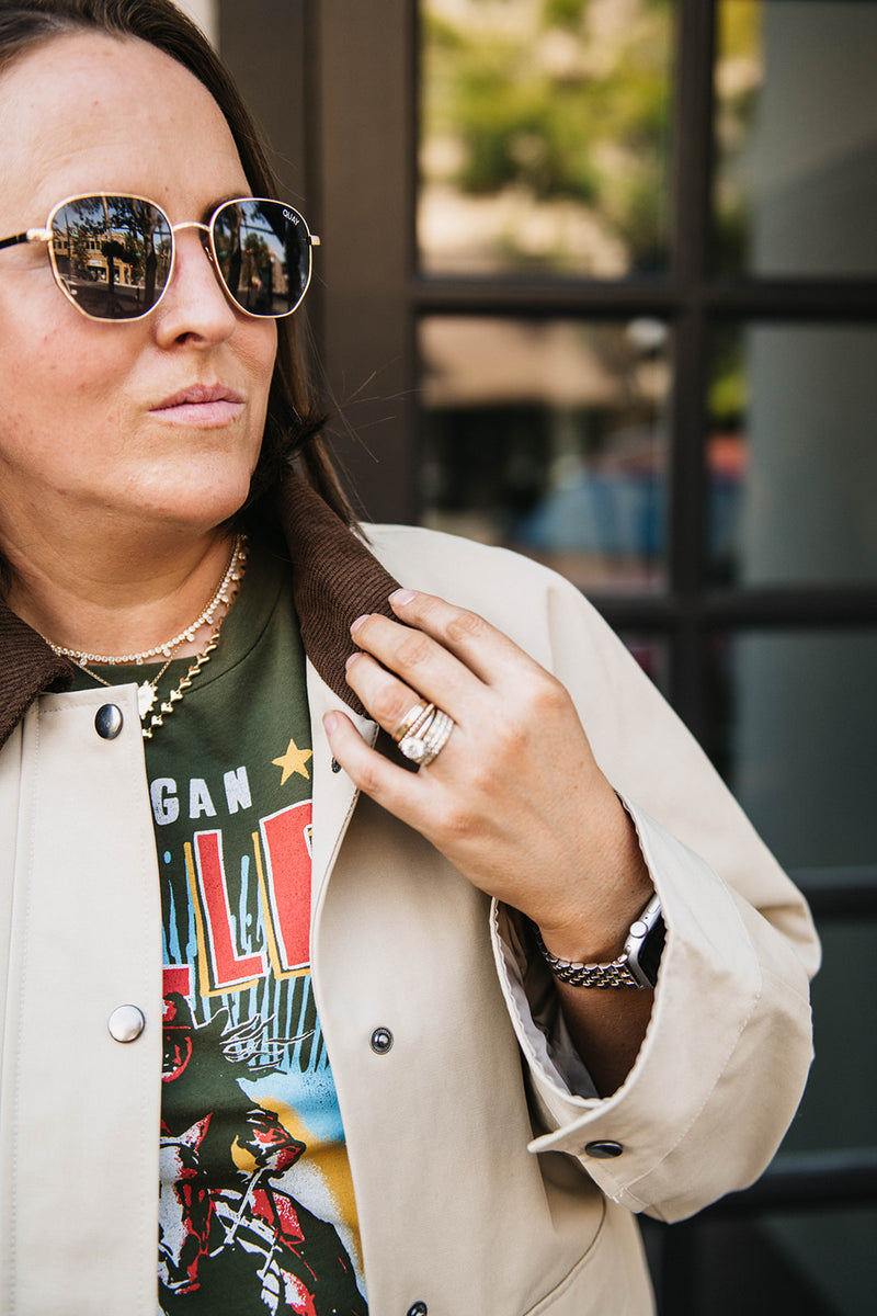CONTRAST COLLAR BARN JACKET