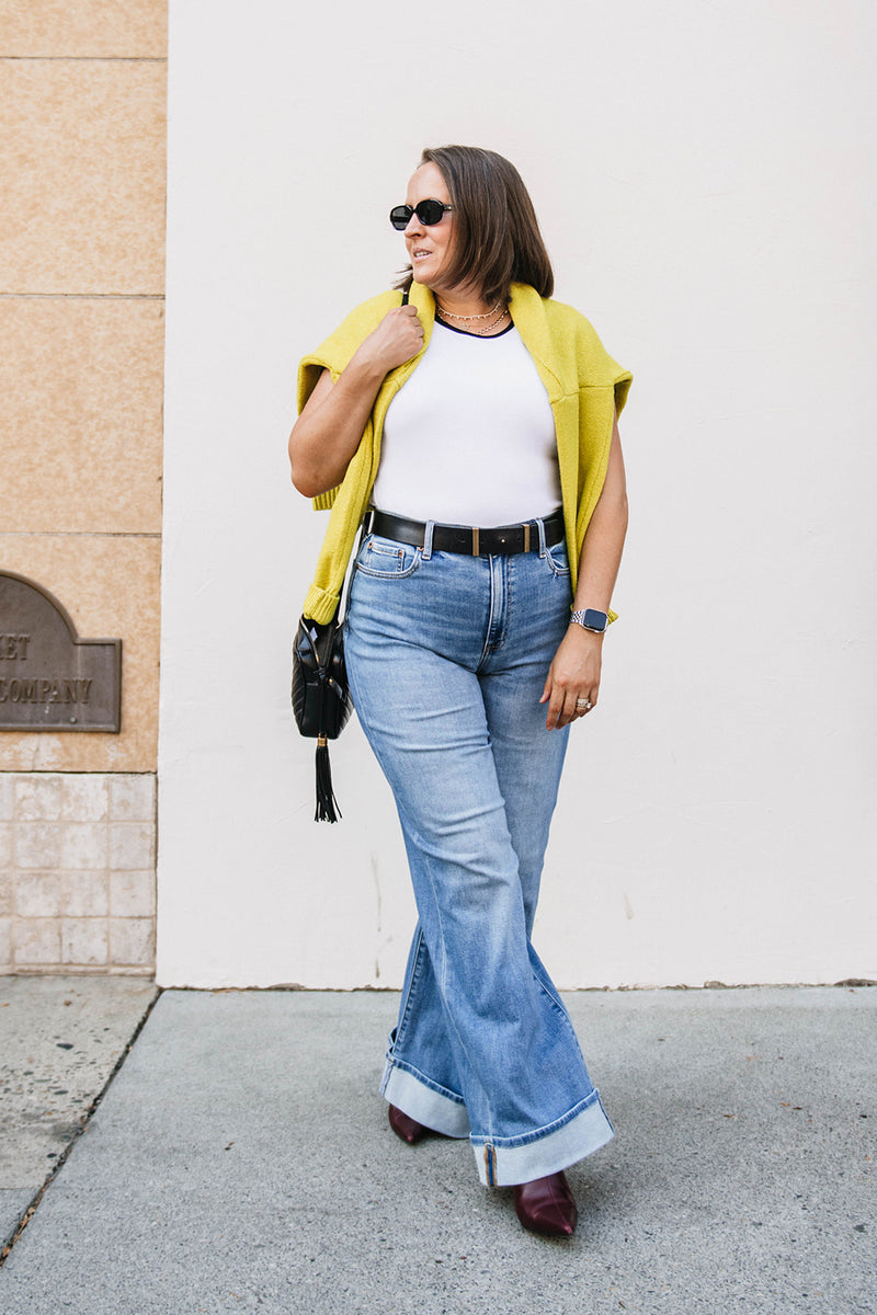 FAR OUT HIGH RISE WIDE LEG CUFF