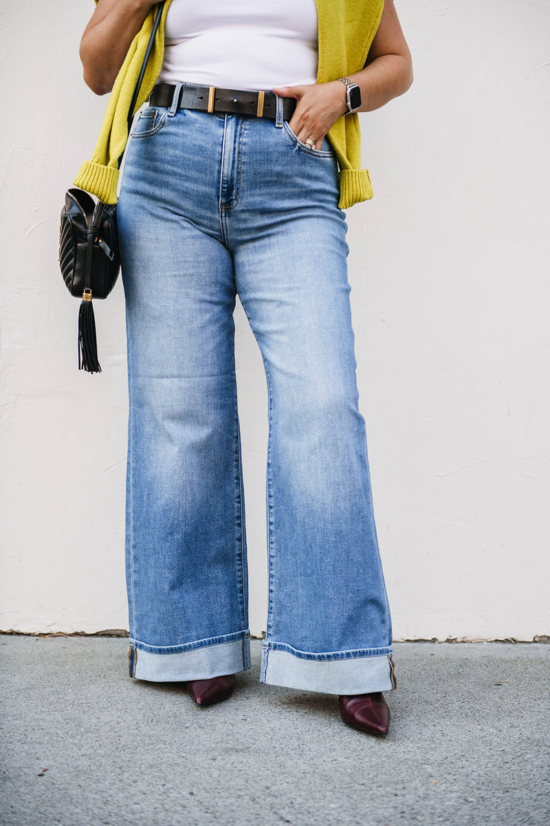 FAR OUT HIGH RISE WIDE LEG CUFF