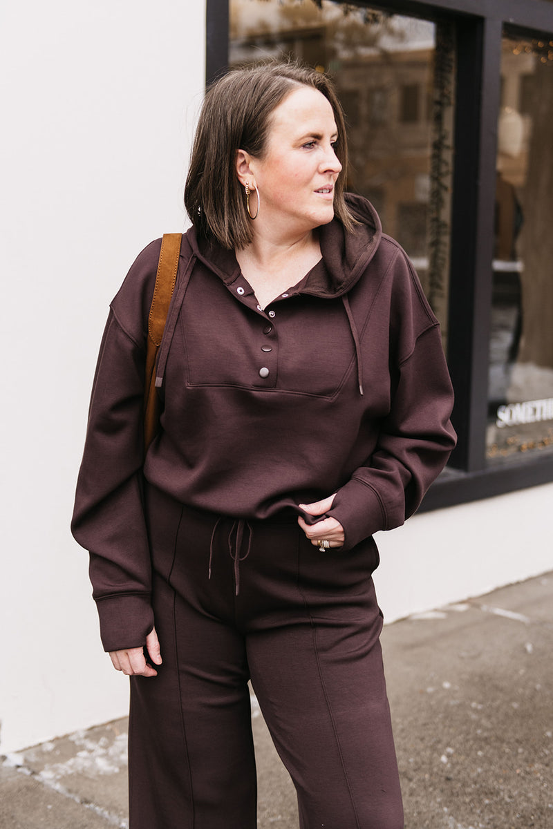 SOFT KNIT SNAP FRONT HOODIE