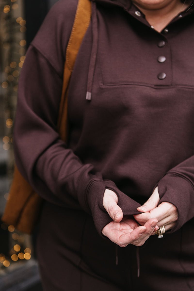 SOFT KNIT SNAP FRONT HOODIE