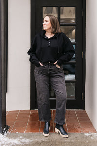 SOFT KNIT SNAP FRONT HOODIE