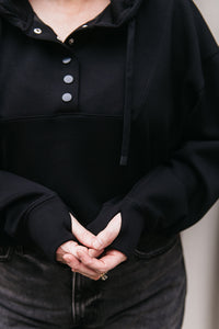 SOFT KNIT SNAP FRONT HOODIE