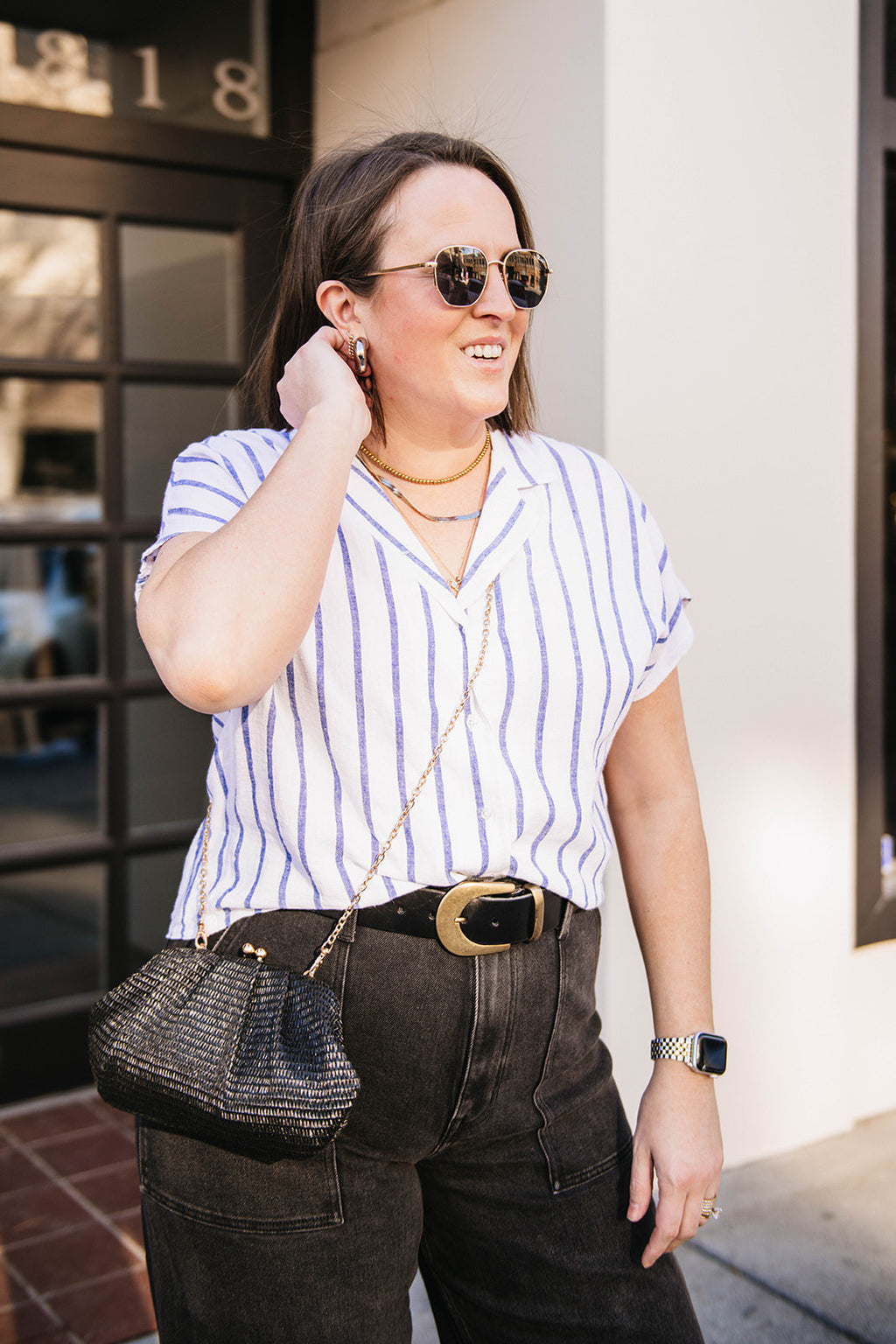 SHORT SLEEVED LINEN BUTTON UP