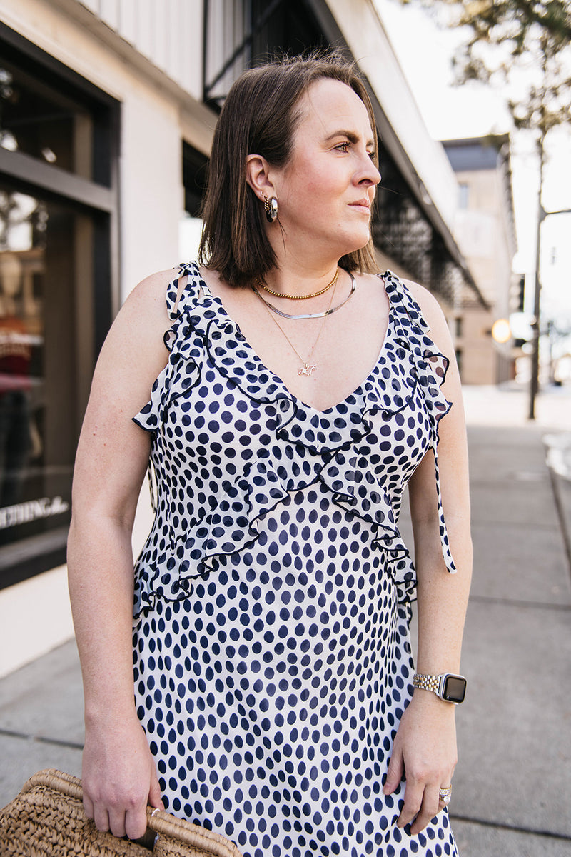 RUFFLE SLIP DRESS