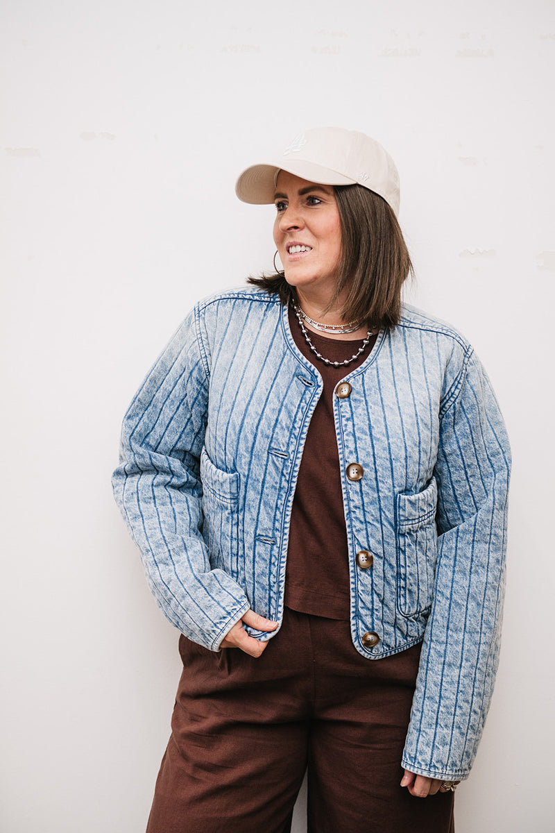 QUILTED DENIM JACKET – SOMETHINGchic Clothing