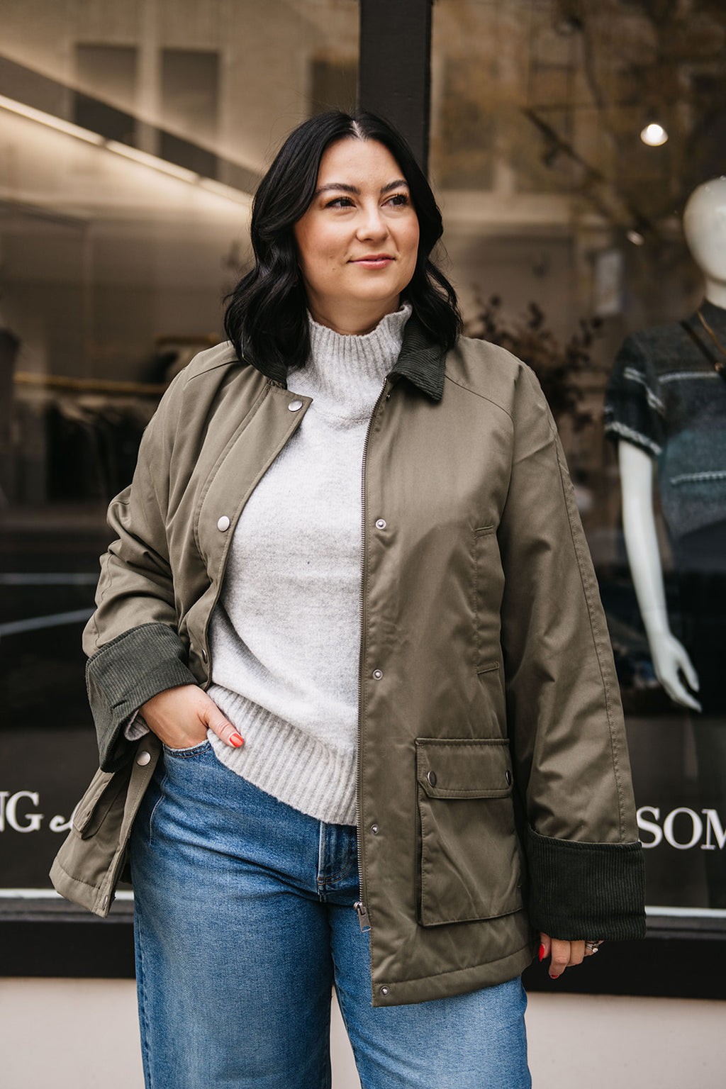 CORDUROY DETAIL BARN JACKET