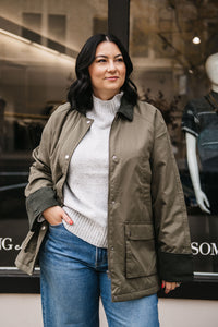 CORDUROY DETAIL BARN JACKET