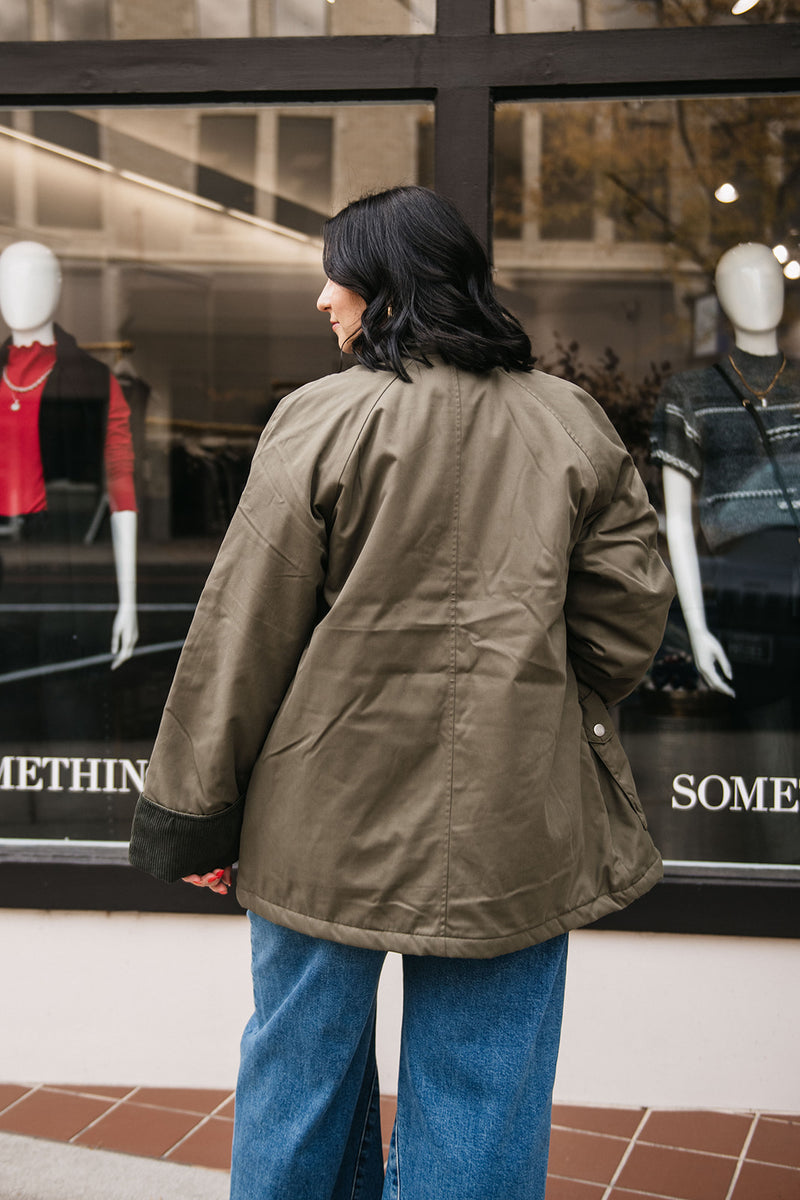 CORDUROY DETAIL BARN JACKET
