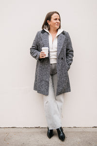 FAUX LEATHER COLLARED COAT