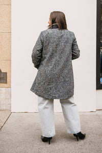 FAUX LEATHER COLLARED COAT