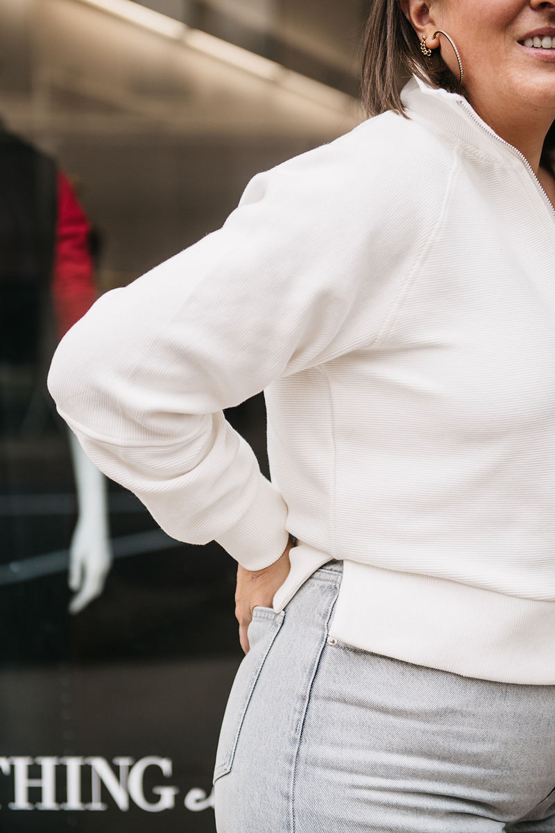 MOCK NECK HALF ZIP TOP