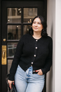 SILVER BUTTON CARDIGAN