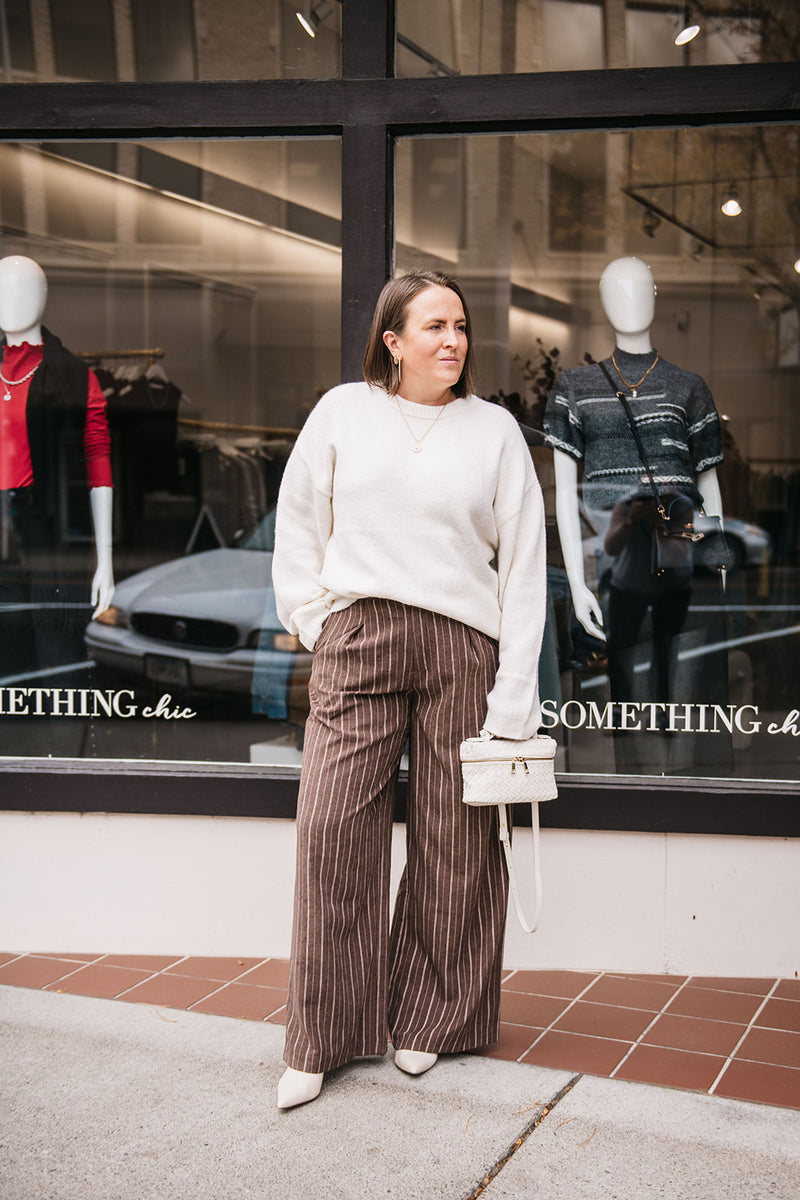PINSTRIPE WIDE LEG PANT