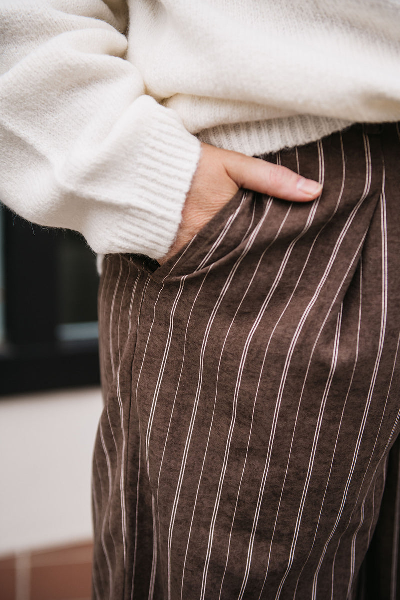 PINSTRIPE WIDE LEG PANT