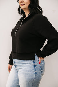 MOCK NECK HALF ZIP TOP