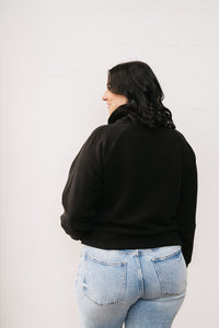 MOCK NECK HALF ZIP TOP