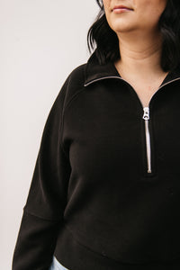 MOCK NECK HALF ZIP TOP