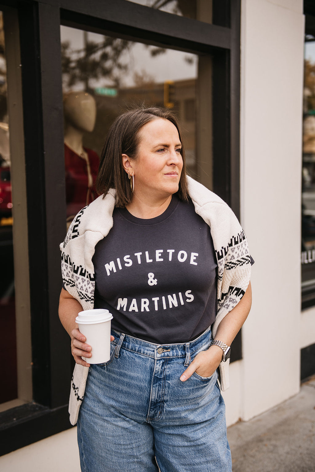 MISTLETOE & MARTINIS BOYFRIEND TEE