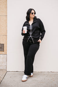 SOFT KNIT SATIN TRIM PANT