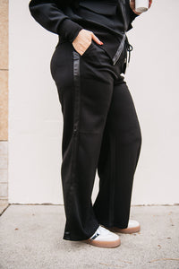SOFT KNIT SATIN TRIM PANT