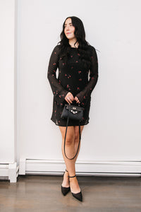 FLORAL CREPE MINI DRESS