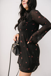 FLORAL CREPE MINI DRESS