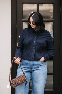 MOCK NECK CARDIGAN