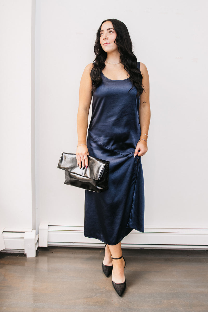 tank satin dress SATIN TANK DRESS