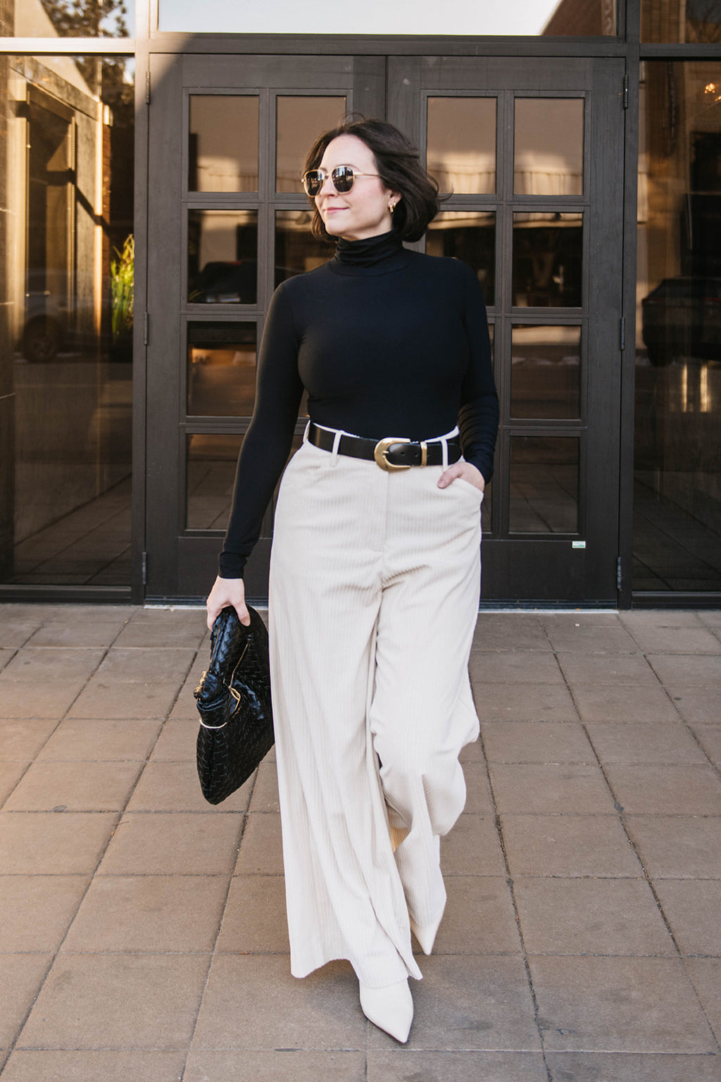 CORDUROY WIDE LEG PANTS