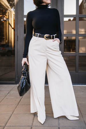 CORDUROY WIDE LEG PANTS