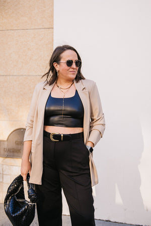 FAUX LEATHER CROP TOP