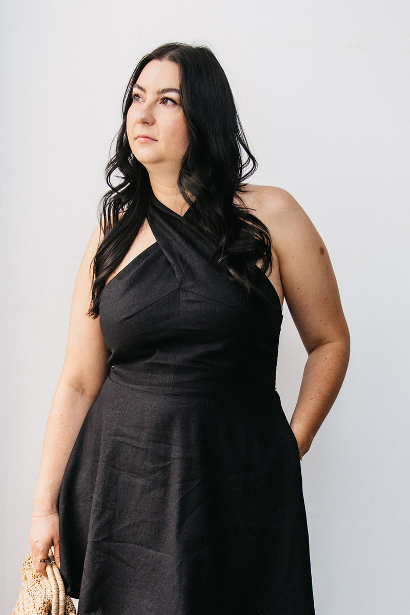 WRAP NECK DRESS