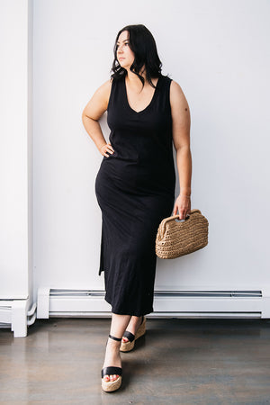 V-NECK MIDI TANK DRESS