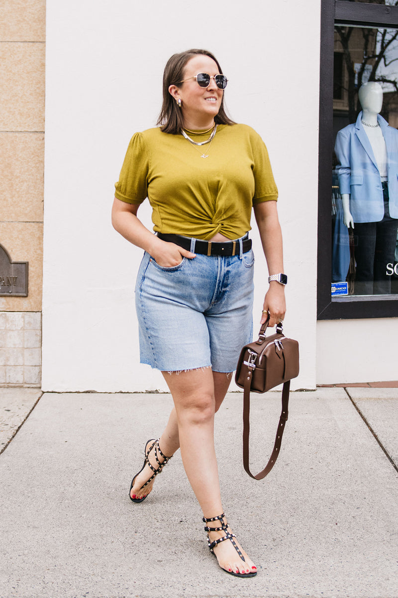 KAYLEE HIGH RISE PINCHED STRAIGHT SHORT