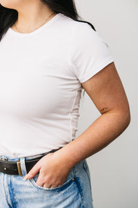 CREW NECK RIBBED TEE