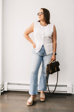 BUTTON UP VEST TOP
