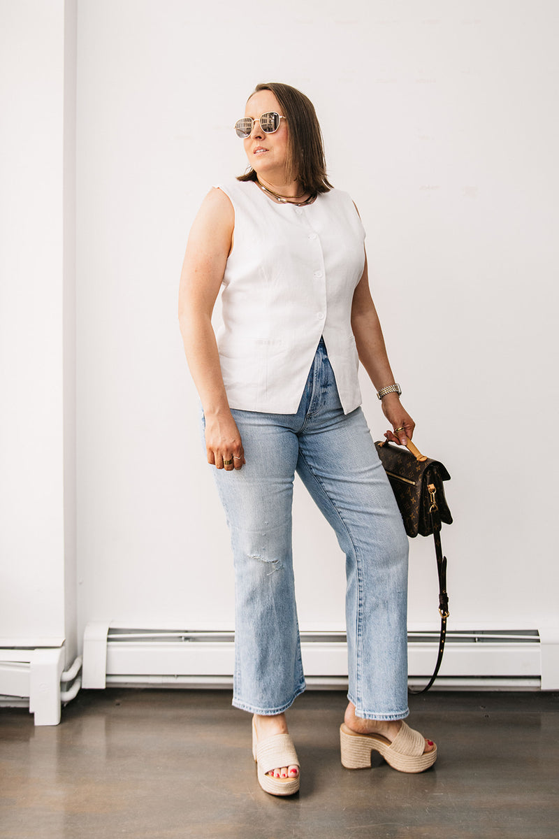 BUTTON UP VEST TOP