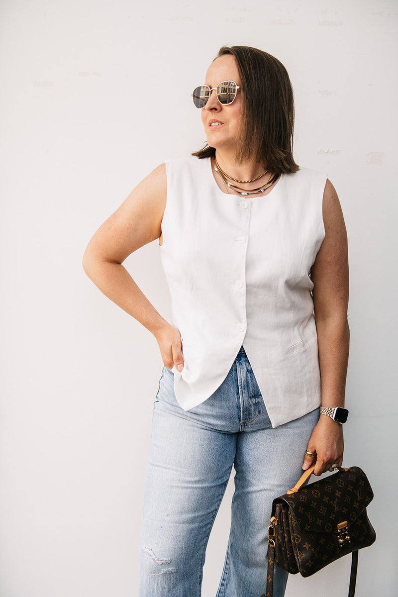BUTTON UP VEST TOP