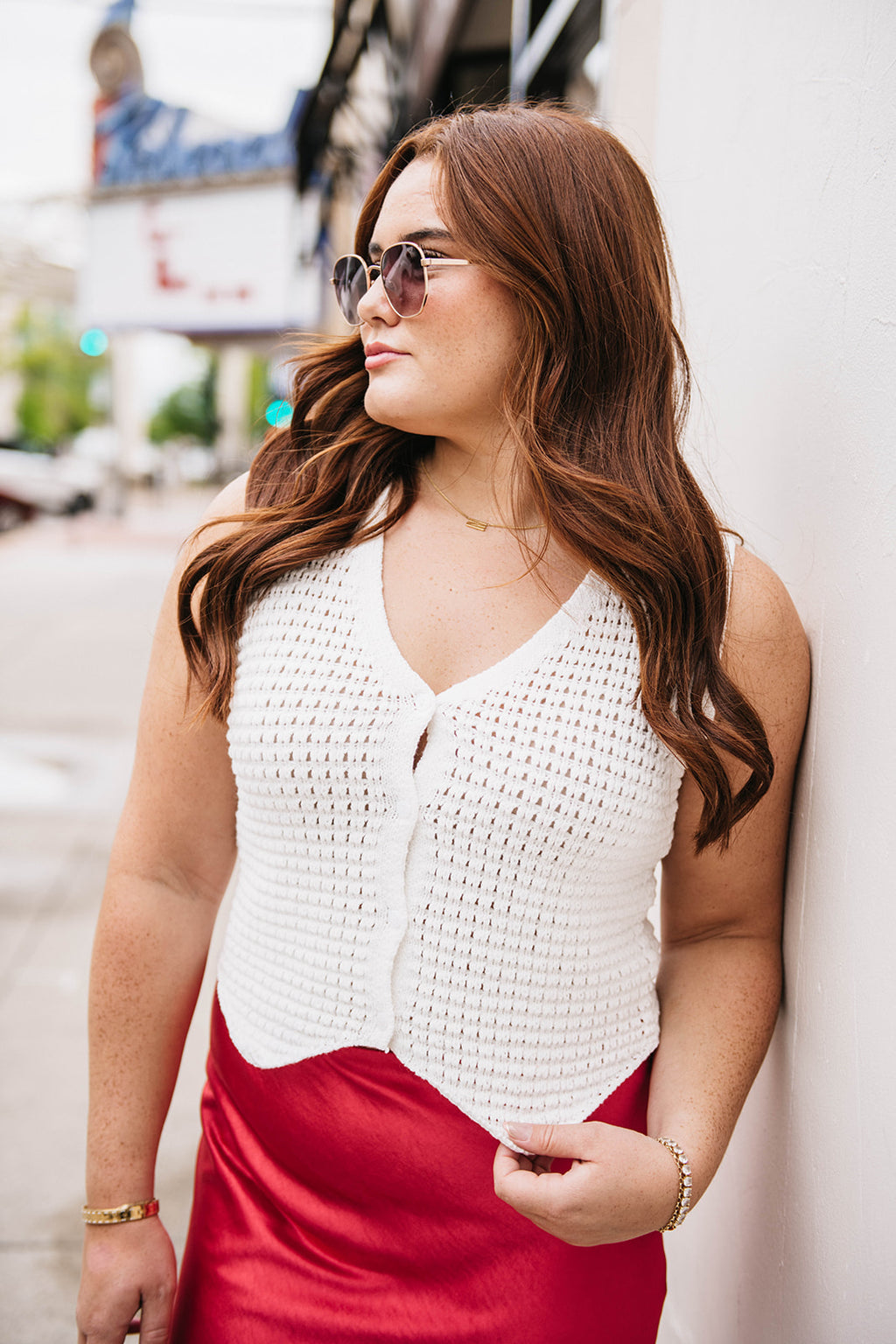 BUTTON FRONT SWEATER VEST