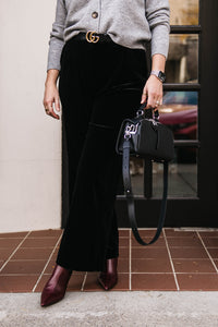 WIDE LEG VELVET PANT