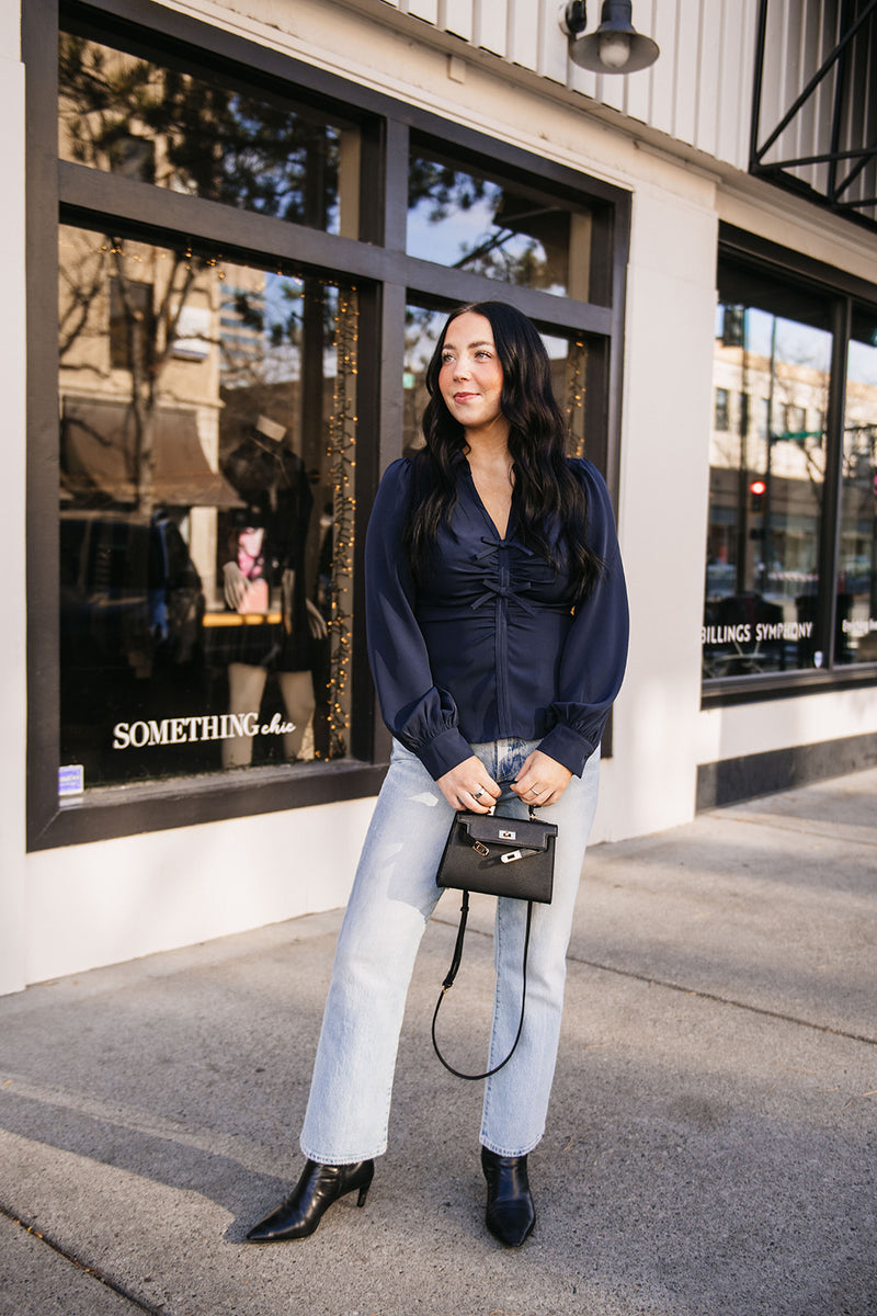 FRONT BOW RUCHED TOP