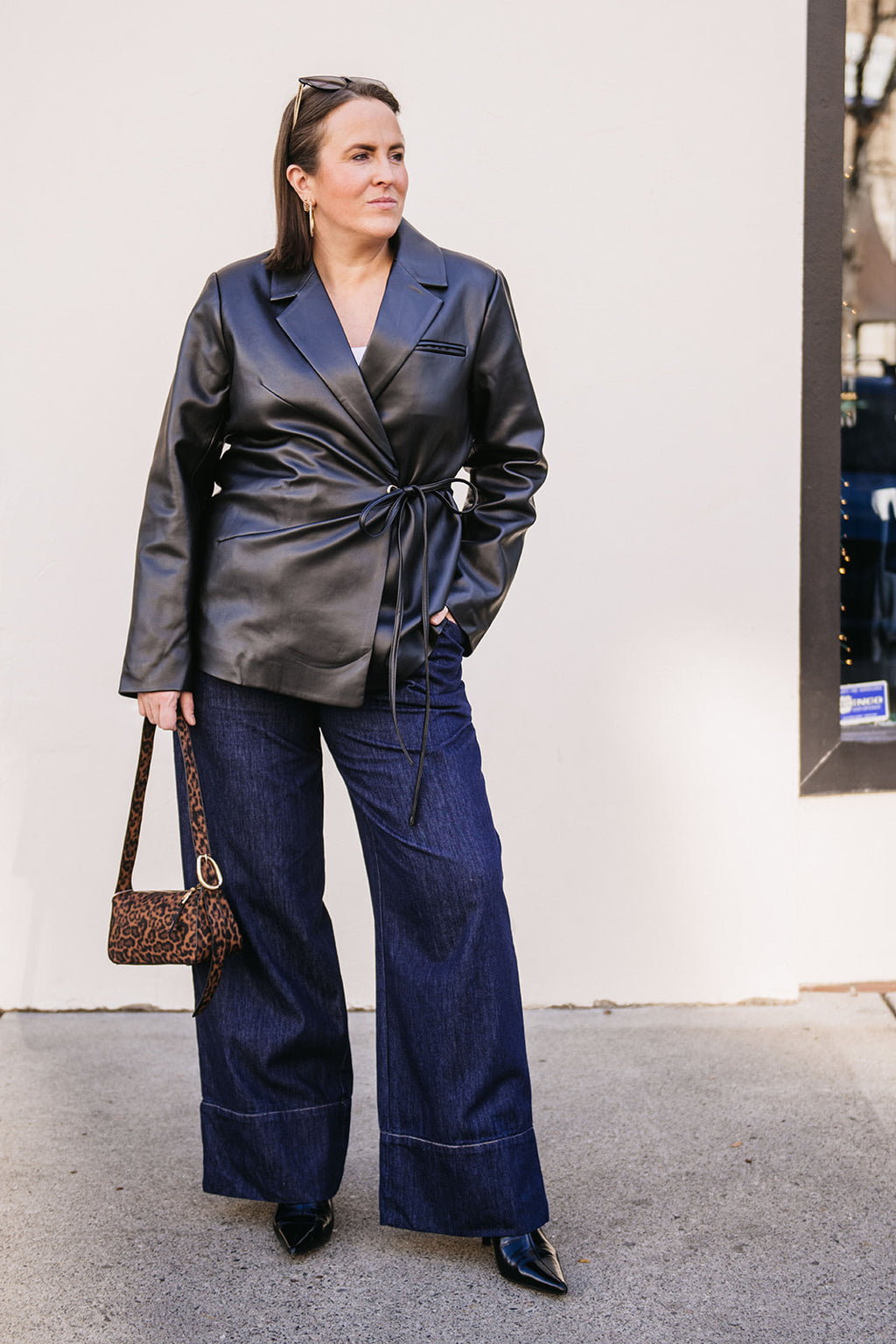 CHAMBRAY WIDE LEG PANT