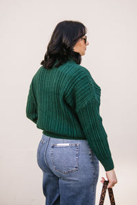 RIBBED ZIPPER CARDIGAN