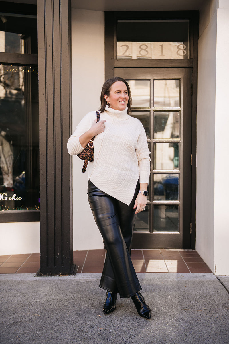 ASYMMETRIC TURTLENECK SWEATER
