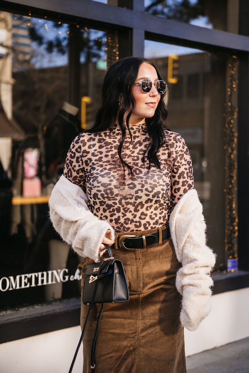 SEMI SHEER LEOPARD TOP