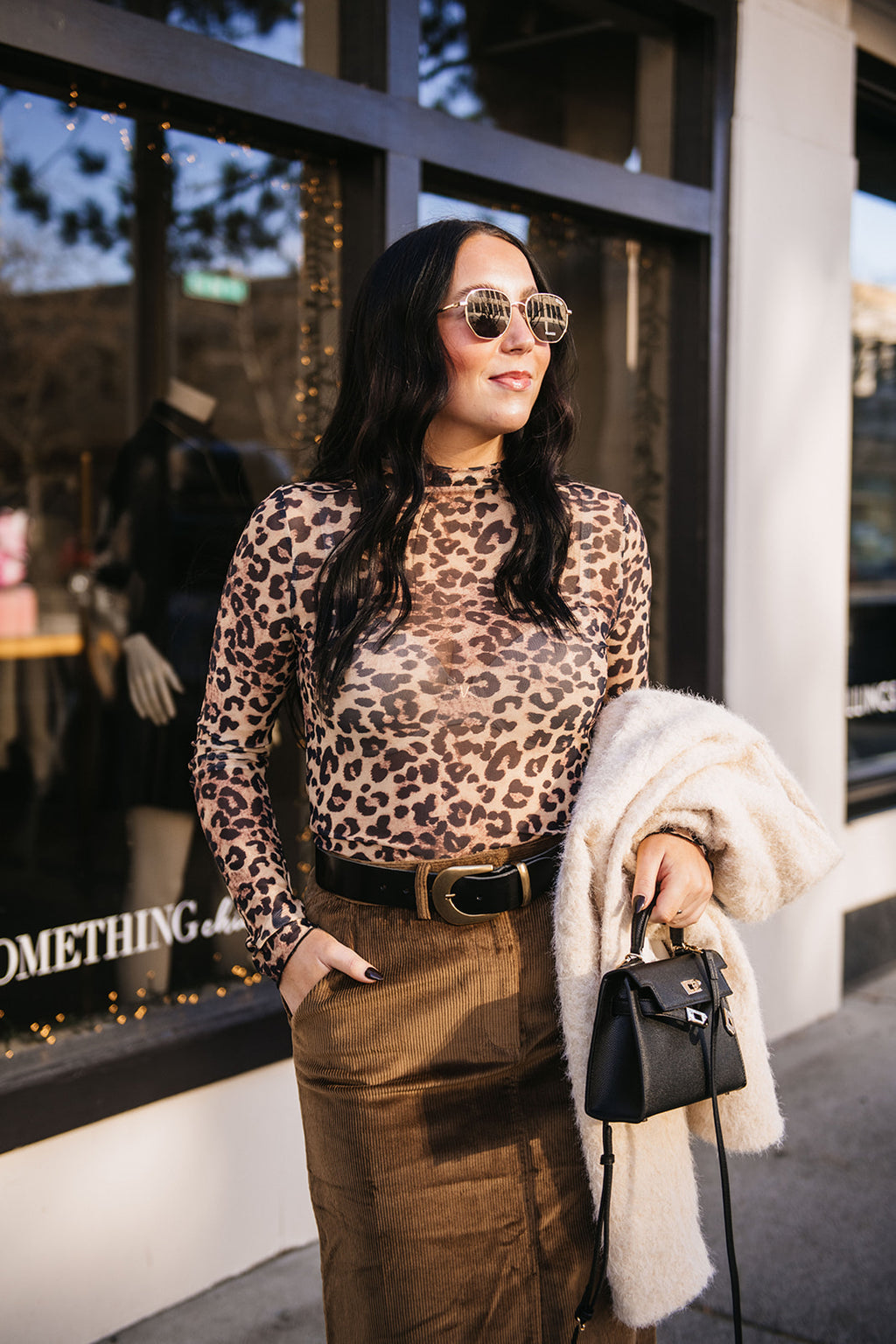 SEMI SHEER LEOPARD TOP