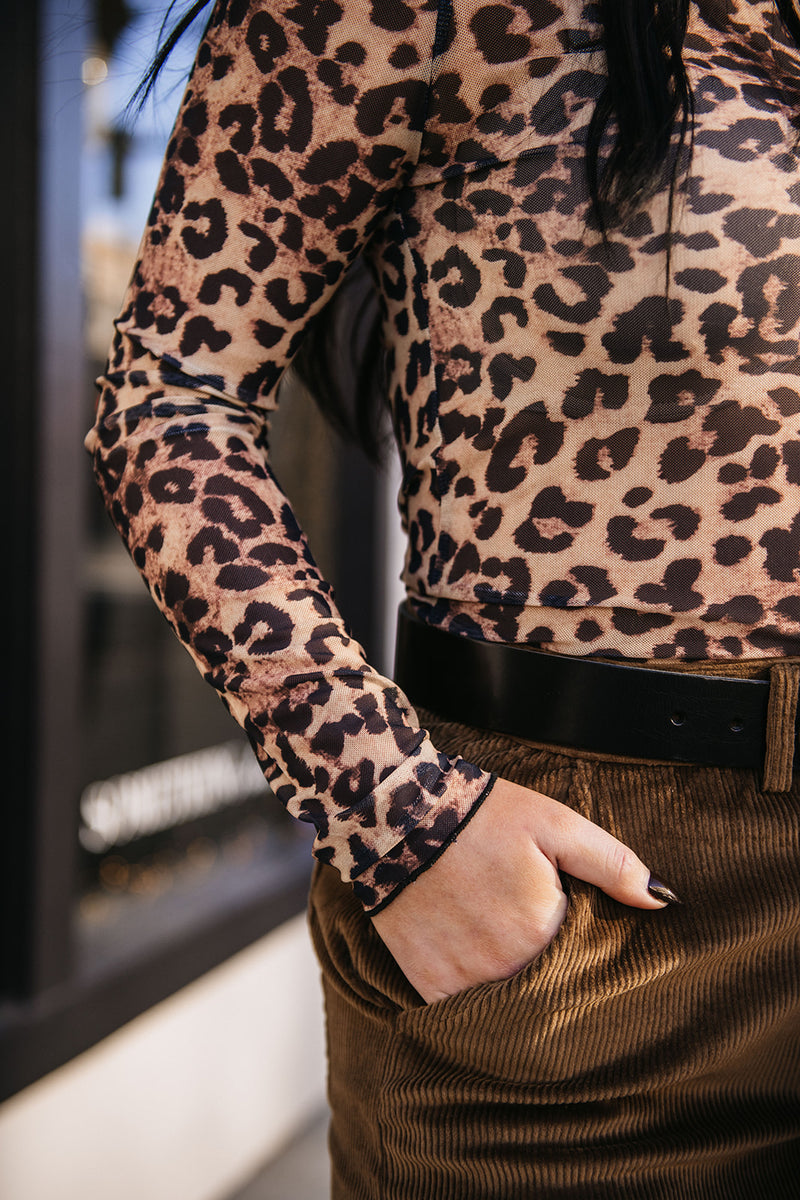 SEMI SHEER LEOPARD TOP
