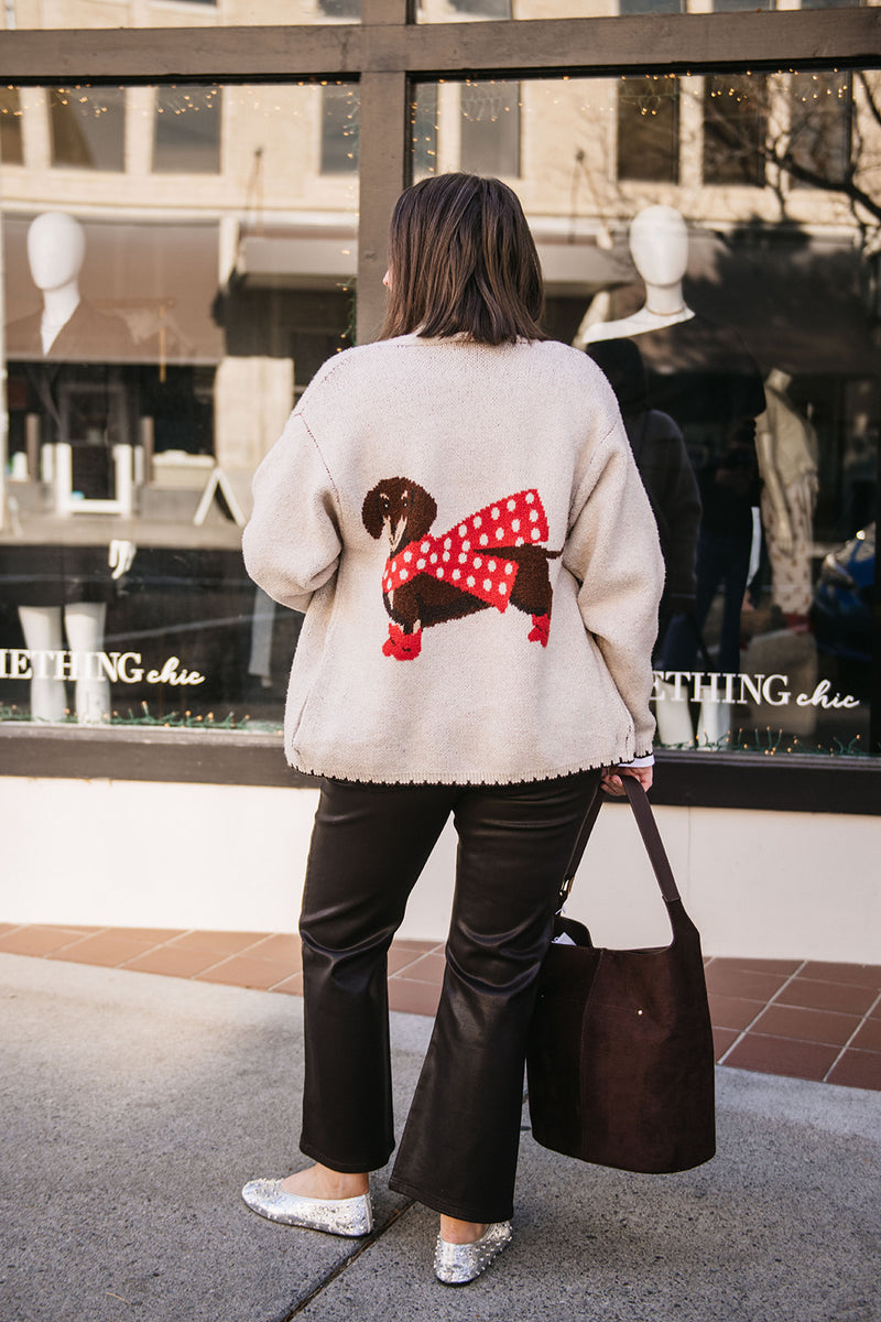DACHSHUN CARDIGAN SWEATER