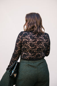 LACE MOCK NECK TOP